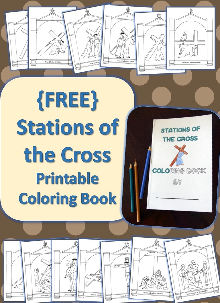 Stations Of The Cross Printable Coloring Book Free Drawn2BCreative