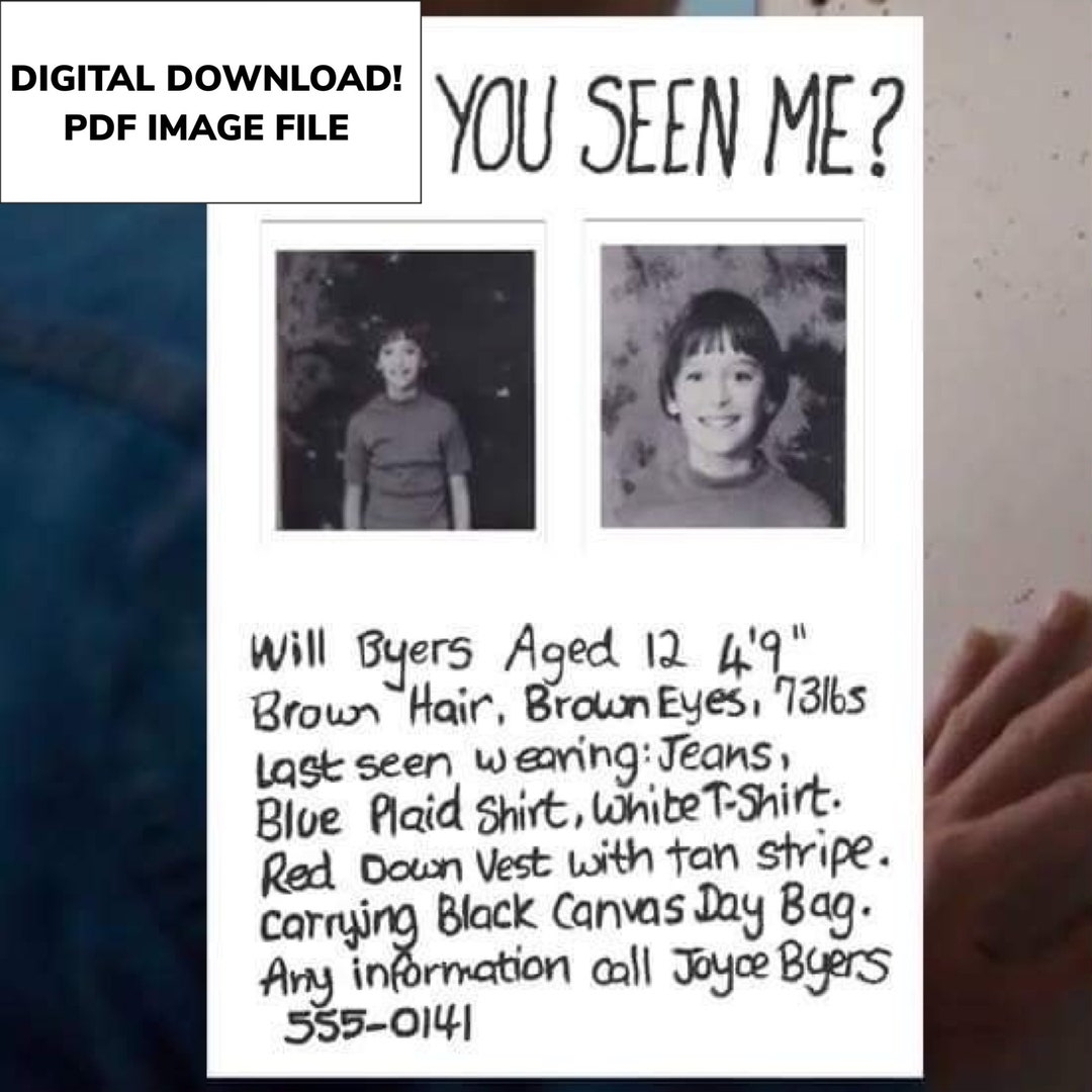 Stranger Things Will Byers Missing Poster Digitaler Download Etsy sterreich