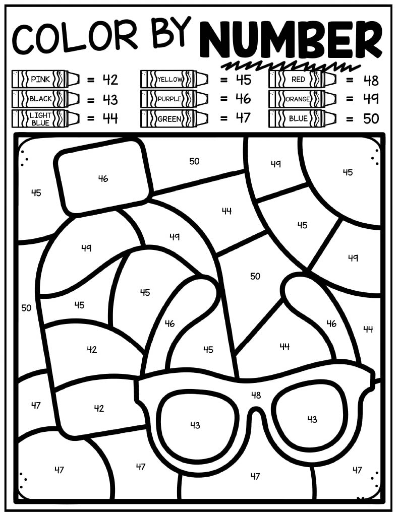 Free Printable Coloring By Number Pages