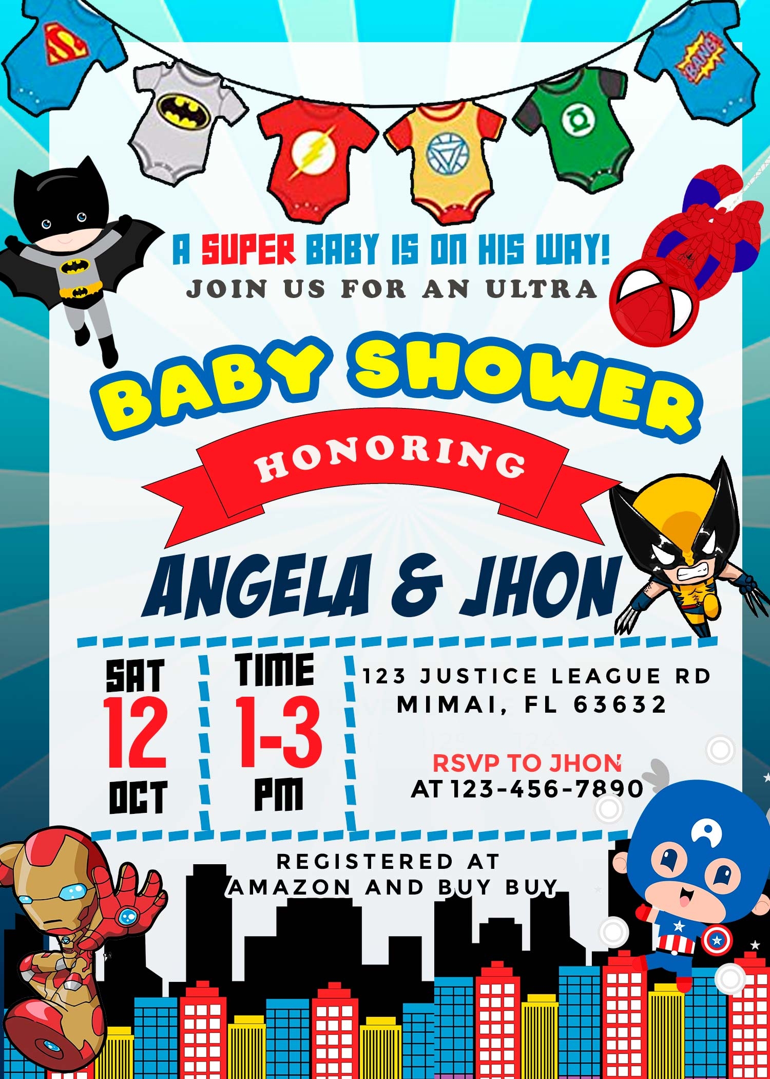 Superhero Baby Shower Invitation Oscarsitosroom