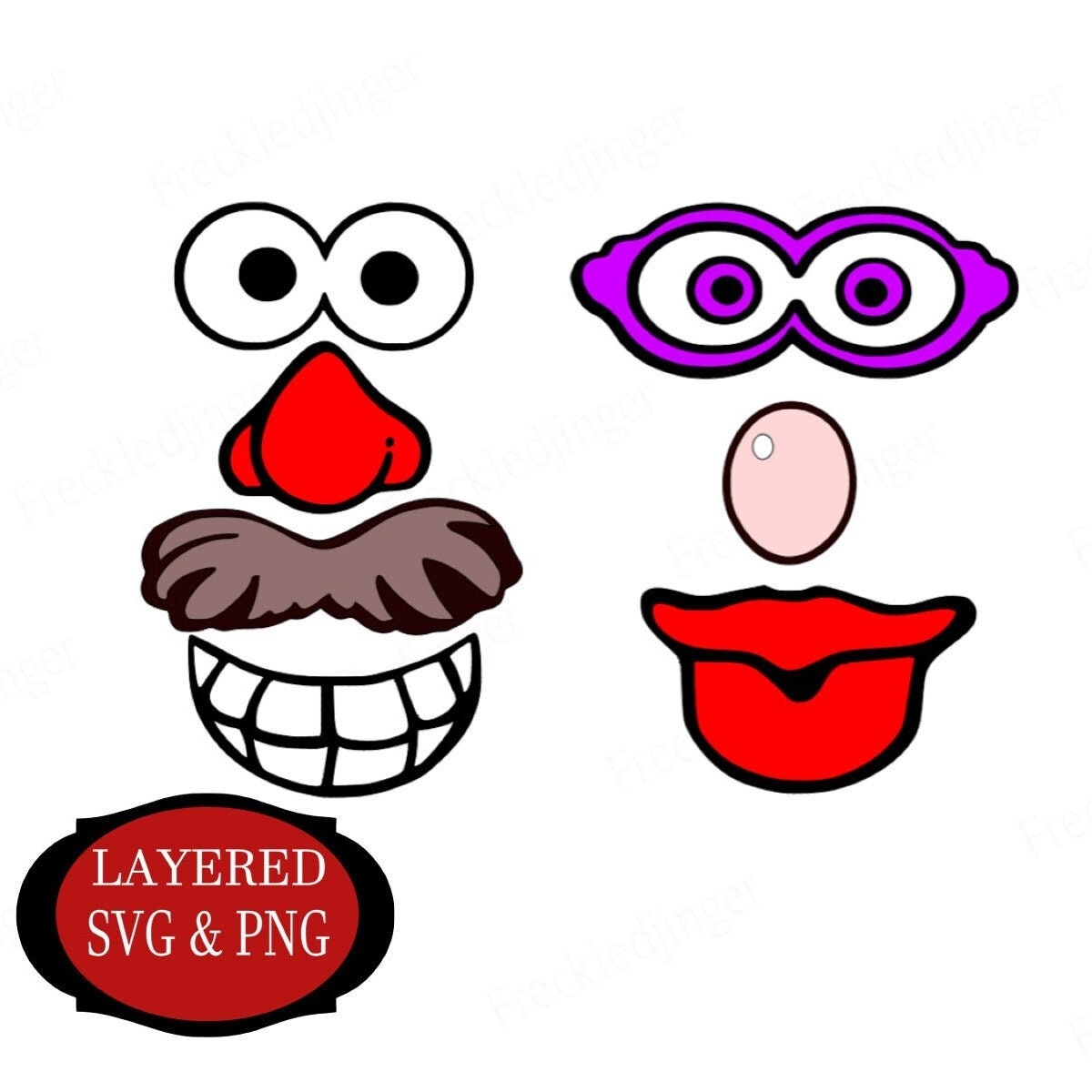 SVG File Cricut Cut File PNG File Mr And Mrs Potato Head Face SVG Etsy