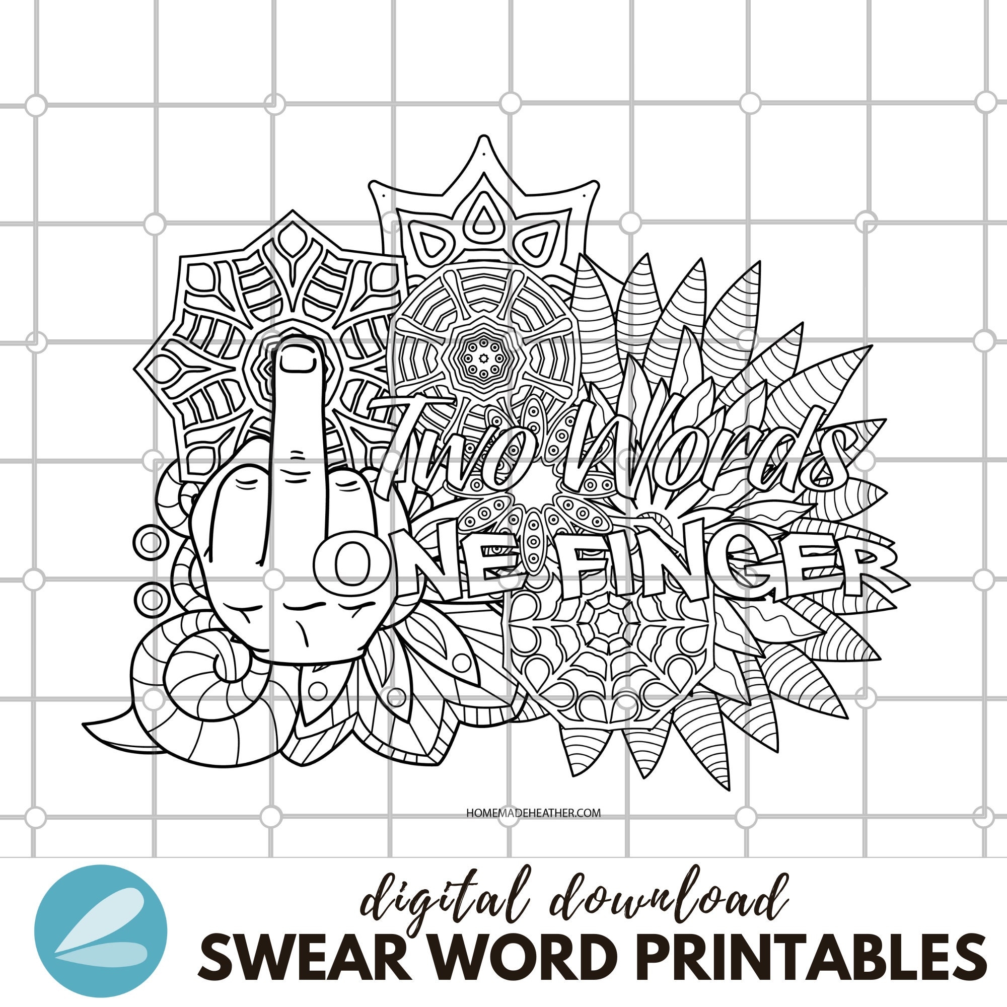 Swearing Printable Coloring Pages Adult Swear Word Coloring Sheets PDF Instant Download Etsy