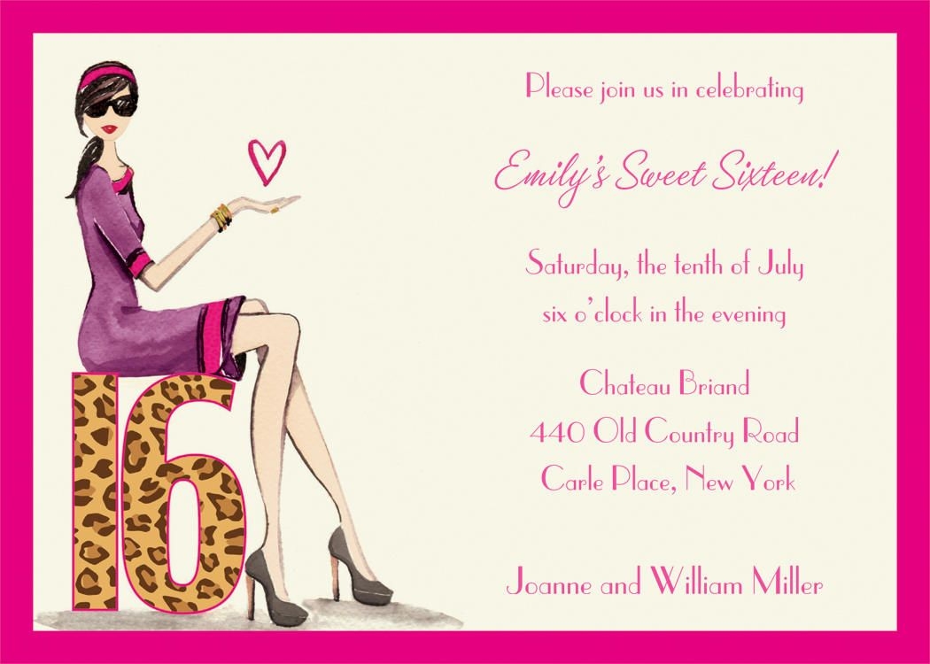 Printable Sweet 16 Birthday Cards