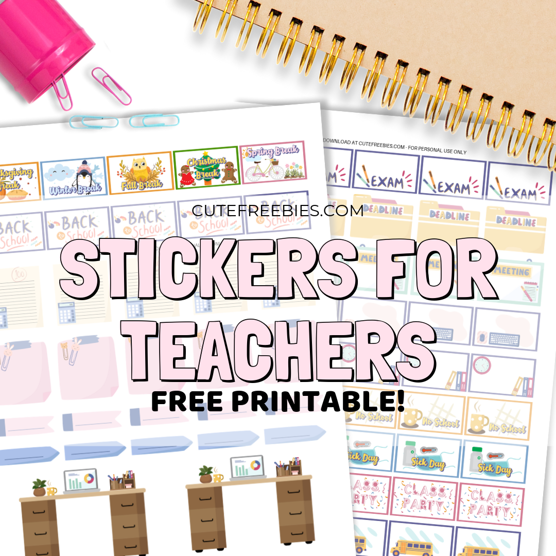 Teacher Planner Stickers Free Printable Cute Freebies For You