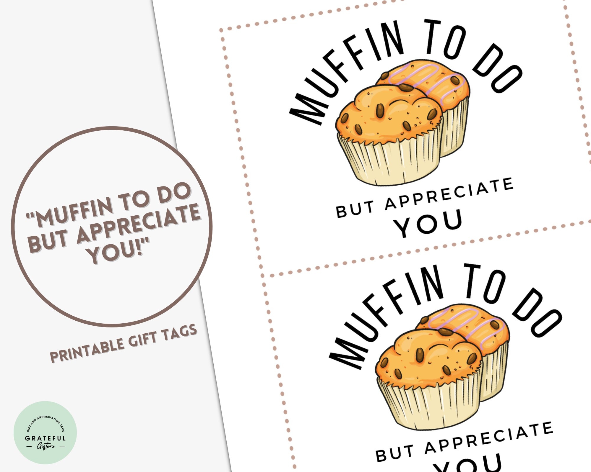 Thank You Gift Tags Muffin To Do But Appreciate You Appreciation Label For Teacher Staff Nurse Employee Student Etsy