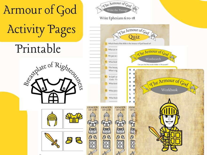 The Armor Of God Activity Pages Printable KJV Worksheets Bible Lessons Etsy