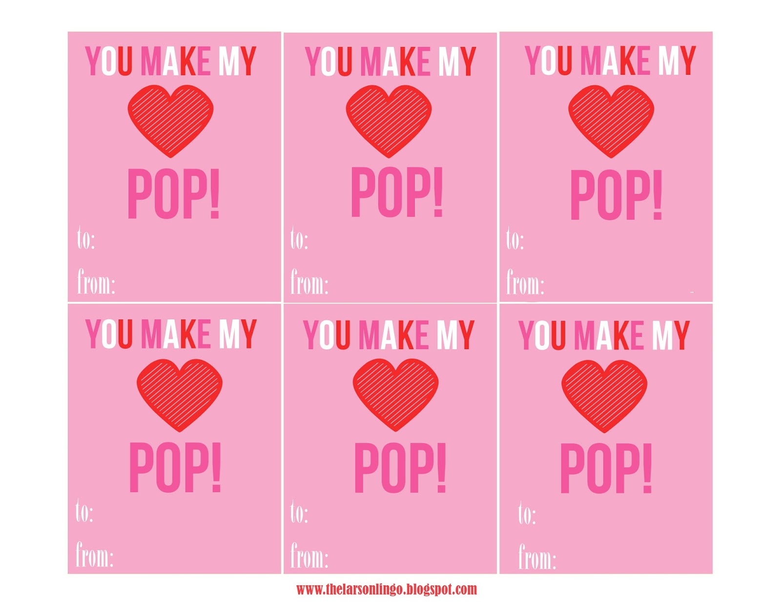 The Larson Lingo You Make My Heart Pop Free Printable 
