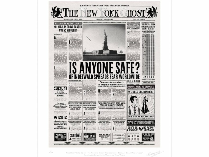 The New York Ghost Is Anyone Safe Grindelwald Spreads Fear Worldwide MinaLima