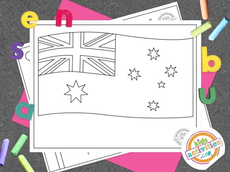 The Symbolic Australian Flag Coloring Page Kids Activities Blog