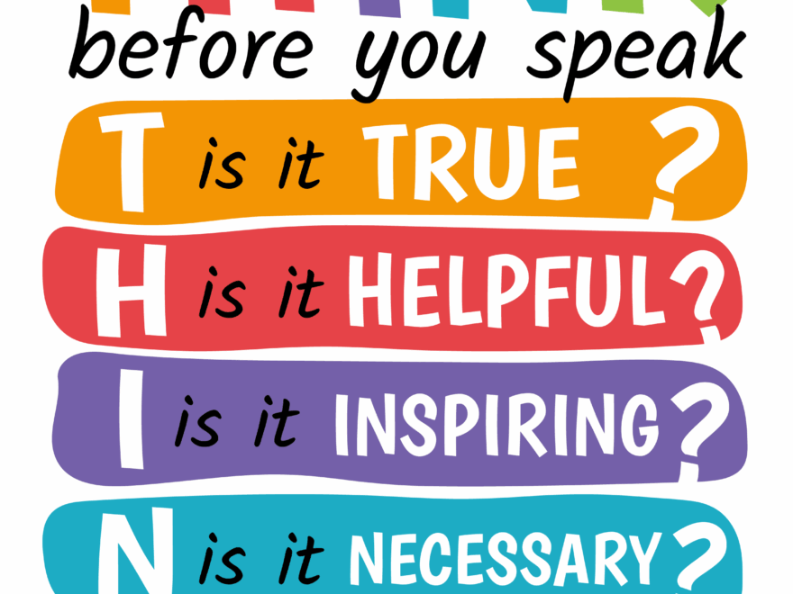 Think Before You Speak Free Classroom Poster SKOOLGO
