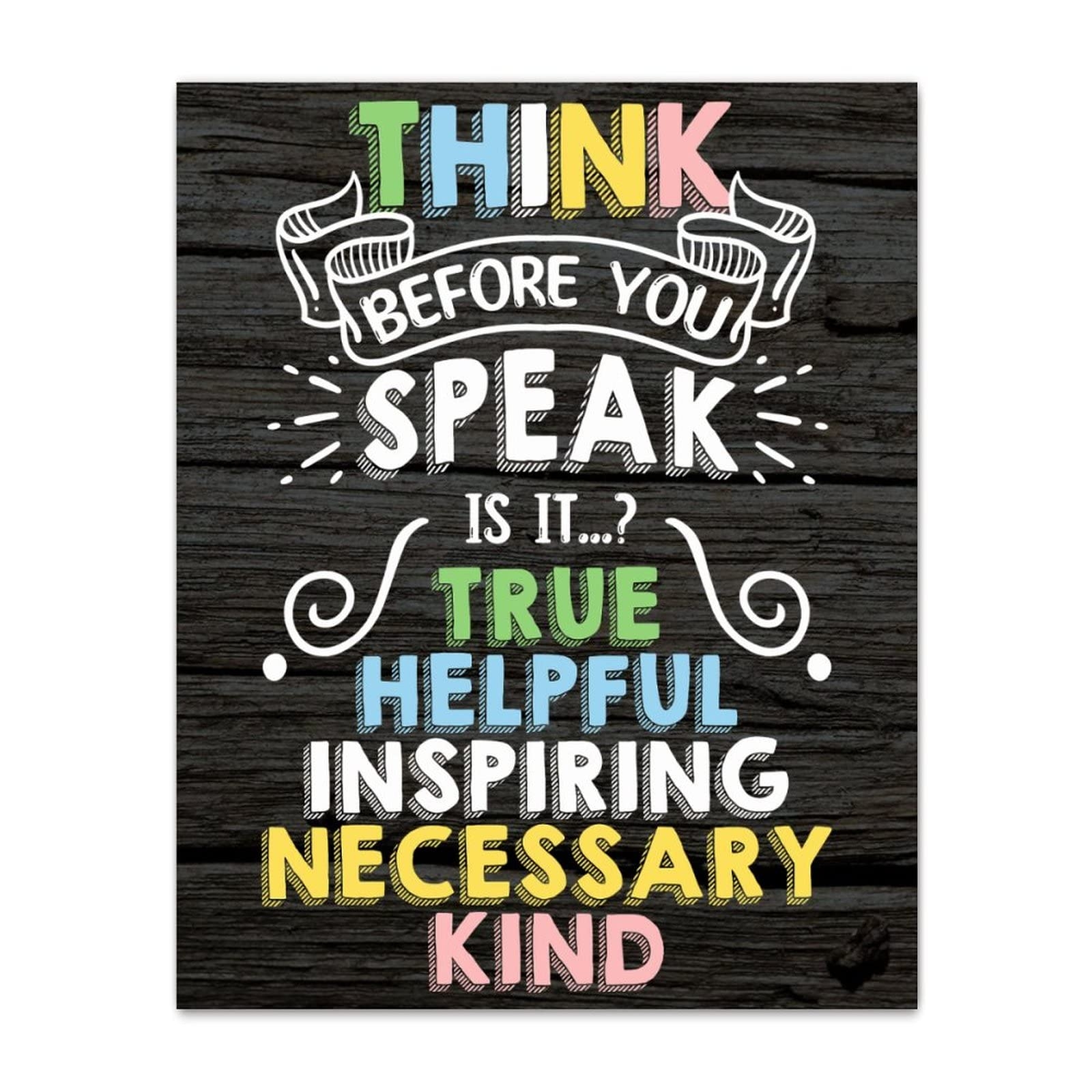 Think Before You Speak Is It True Helpful Inspiring Necessary Kind Canvas Wall Art 16 x20 Farmhouse Wall Paintings Decor For Home Living Room Bedroom Bathroom Kitchen Wall D cor Amazon ca Home