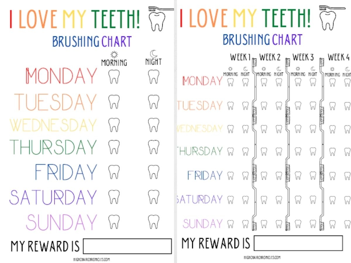 Free Printable Tooth Brushing Chart
