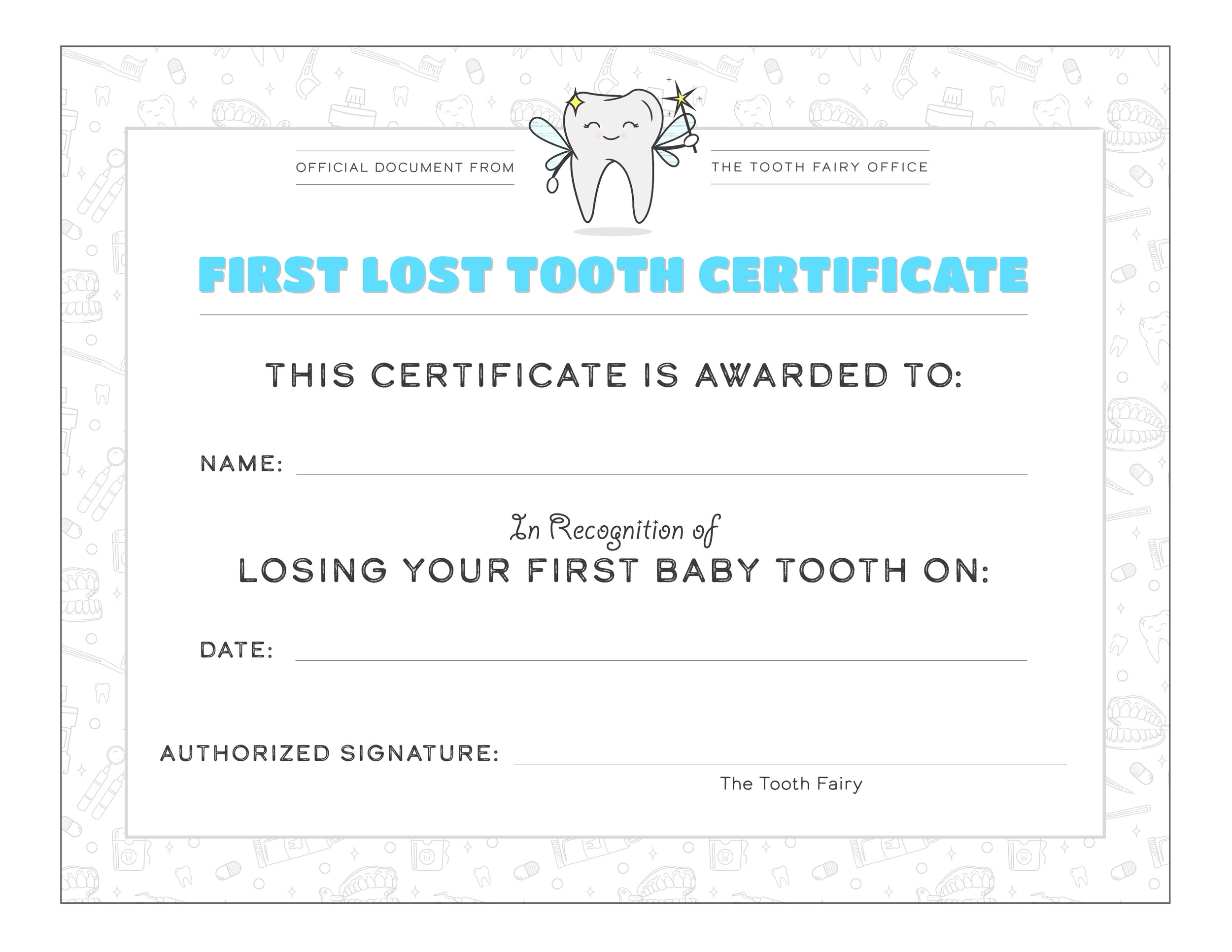 I Lost My First Tooth Free Printable
