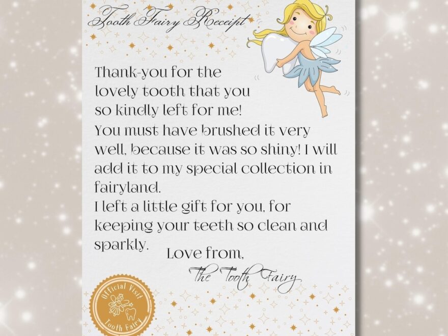 Tooth Fairy Letter Printable Digital Download Tooth Fairy Gift Tooth Fairy Note Tooth Fairy Printable First Tooth Tooth Fairy Receipt Etsy Australia