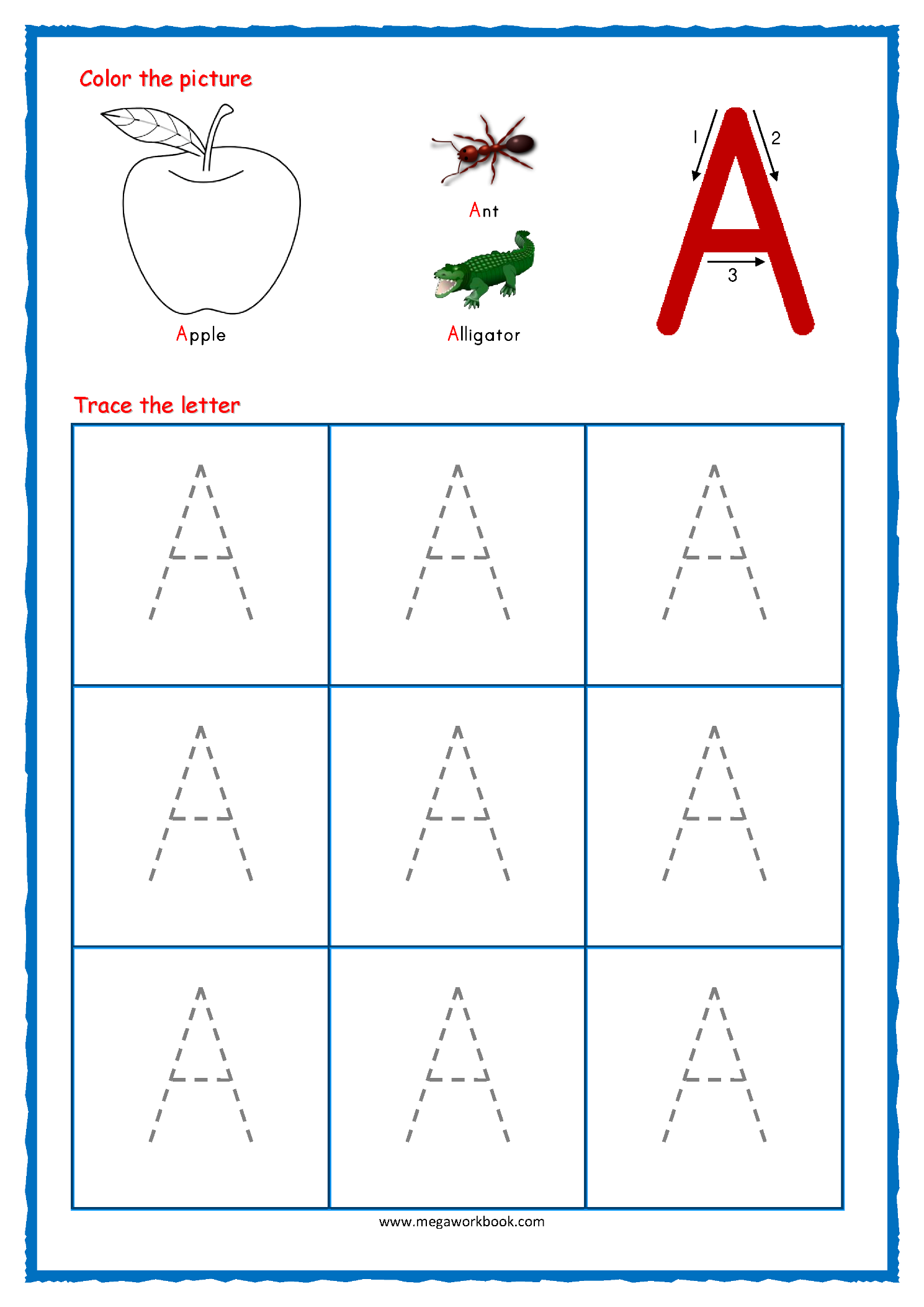 Printable Pages For Kids To Trace Letters