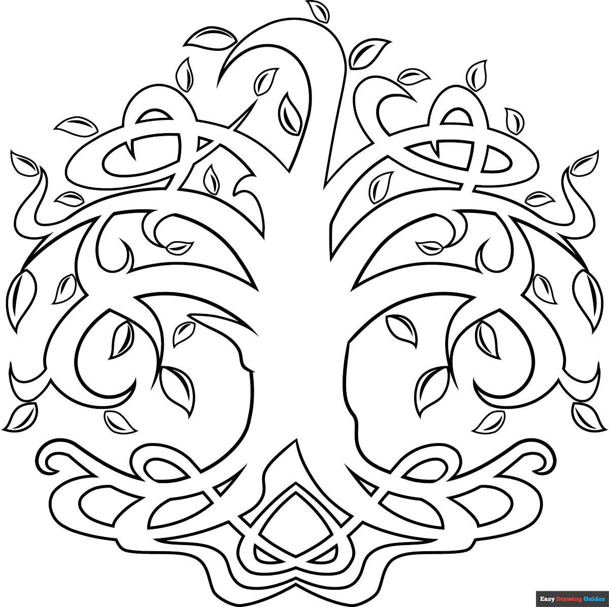 Tree Of Life Coloring Page Easy Drawing Guides