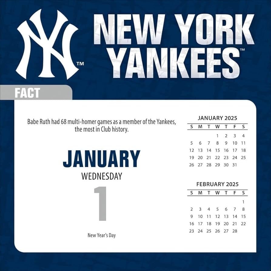 2025 Printable New York Yankees Schedule