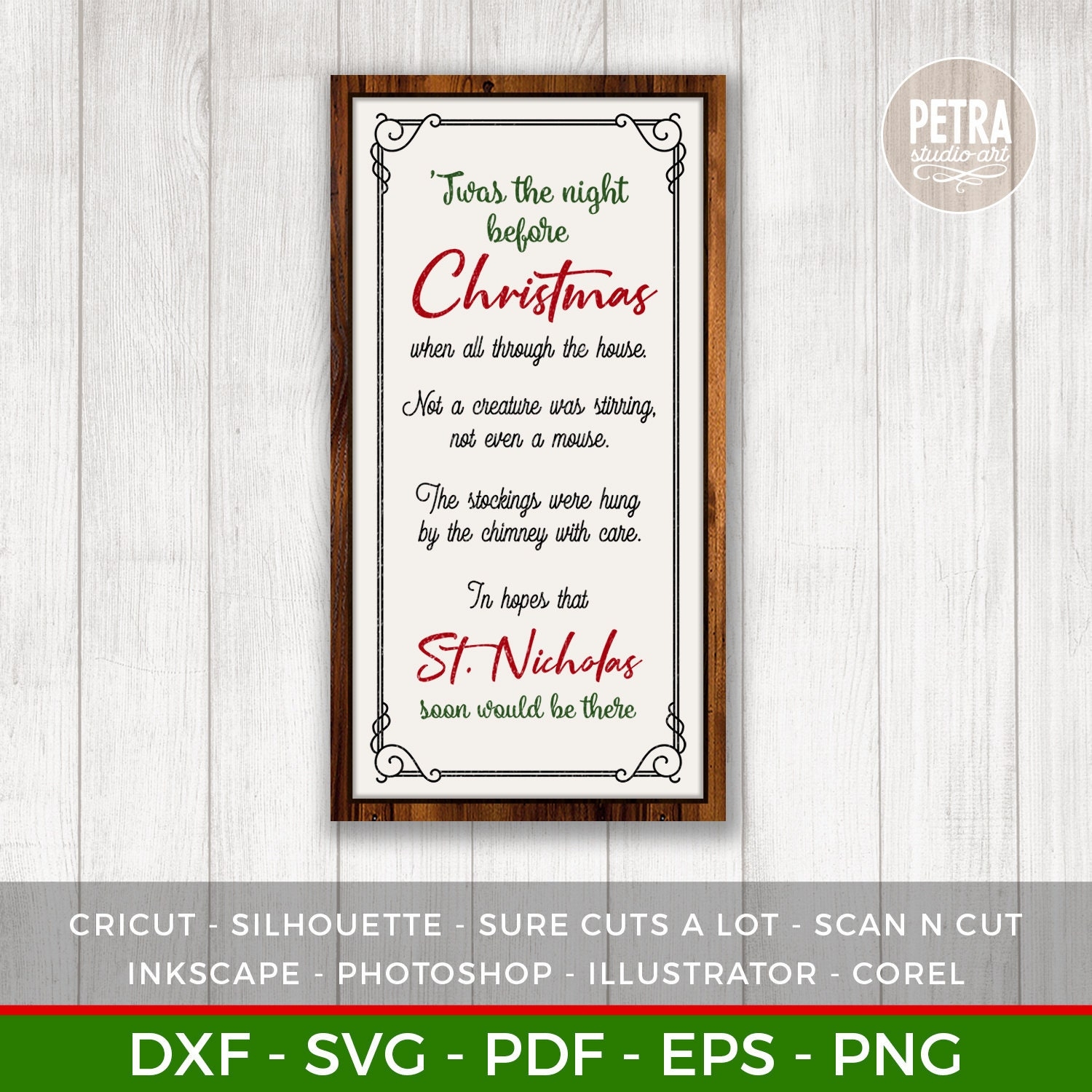 Twas The Night Before Christmas Poem Printable Cricut