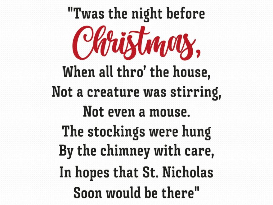 Twas The Night Before Christmas Svg Png Eps Pdf Files Christmas Sign Svg Christmas Poem Svg Cricut Silhouette Etsy