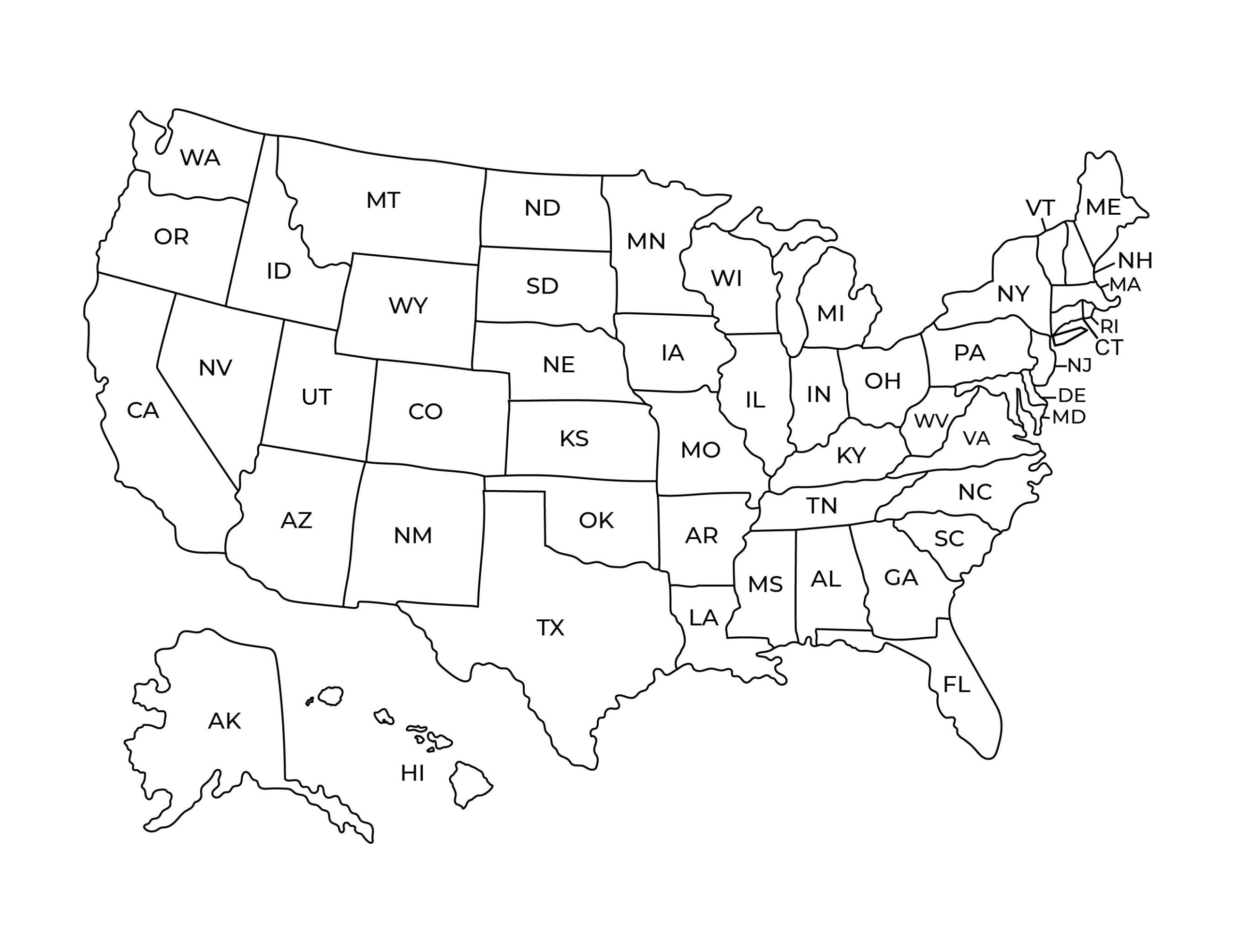 USA Landkarte Bundes Quiz 50 US Bundesstaaten Quiz Map Printable Gliederung Mit Beschrifteter Karte Etsy de