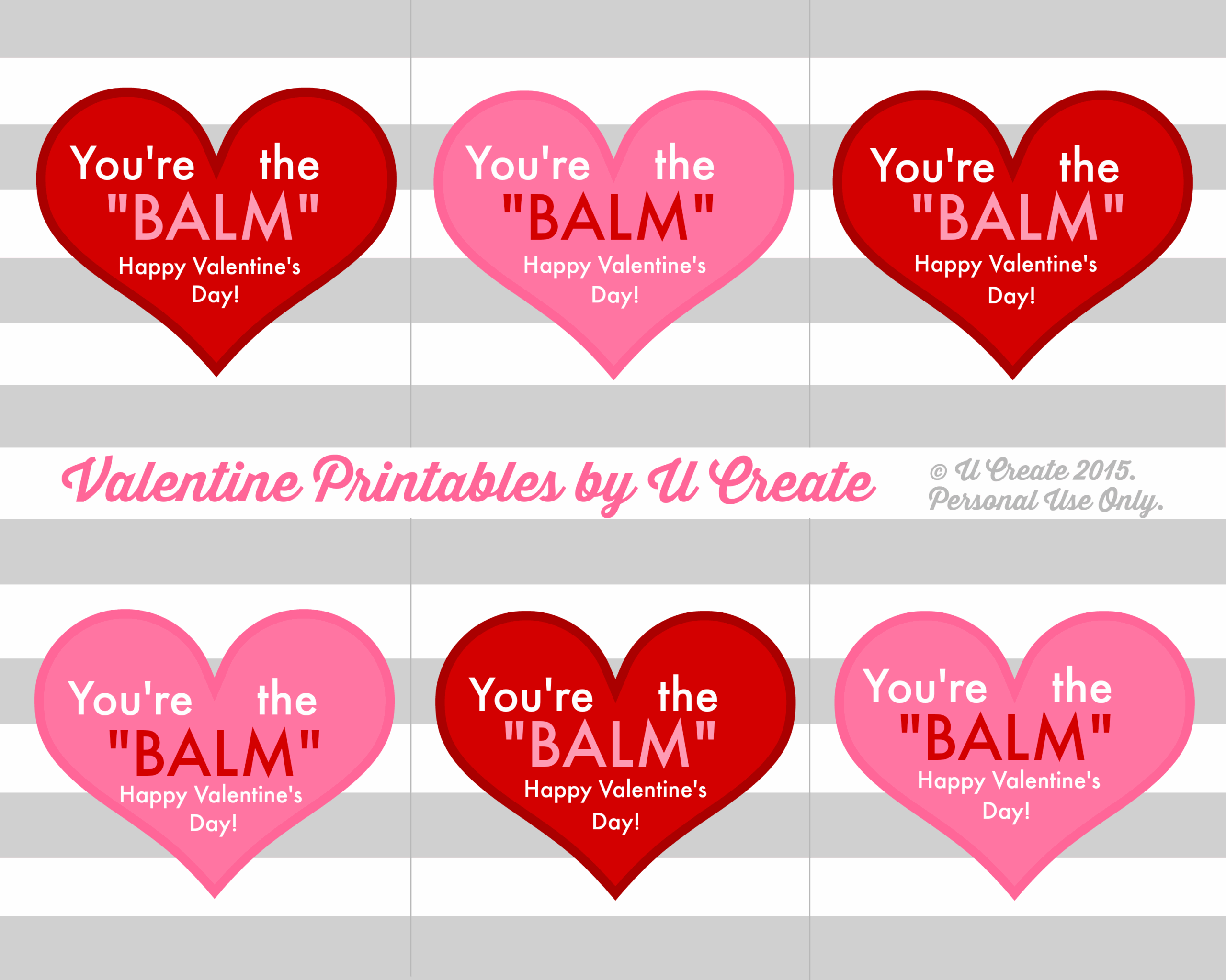 Valentine Lip Balm Printables U Create