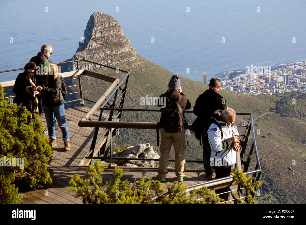 Various Activities On Table Mountain Cape Town South Africa Stock Photo Alamy