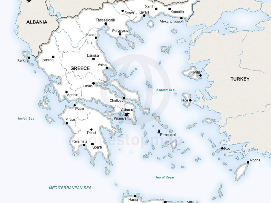 Vector Map Of Greece Political One Stop Map