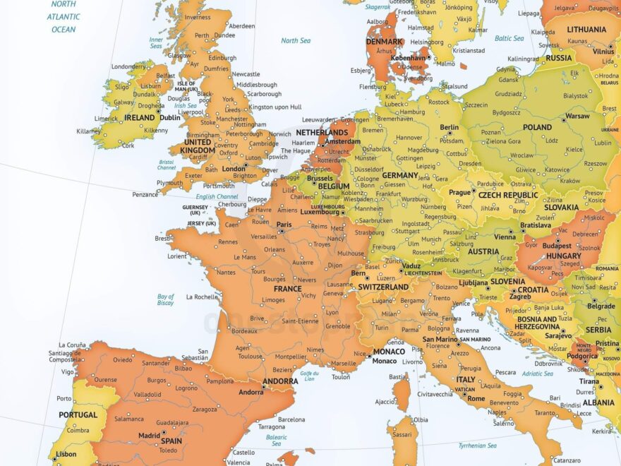 Vector Map Of Western Europe Political One Stop Map
