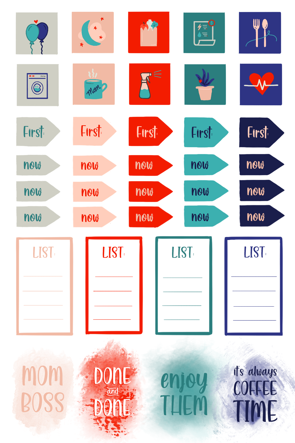 VIDEO Free Printable Planner Stickers With Canon PIXMA TR8620 Something Turquoise