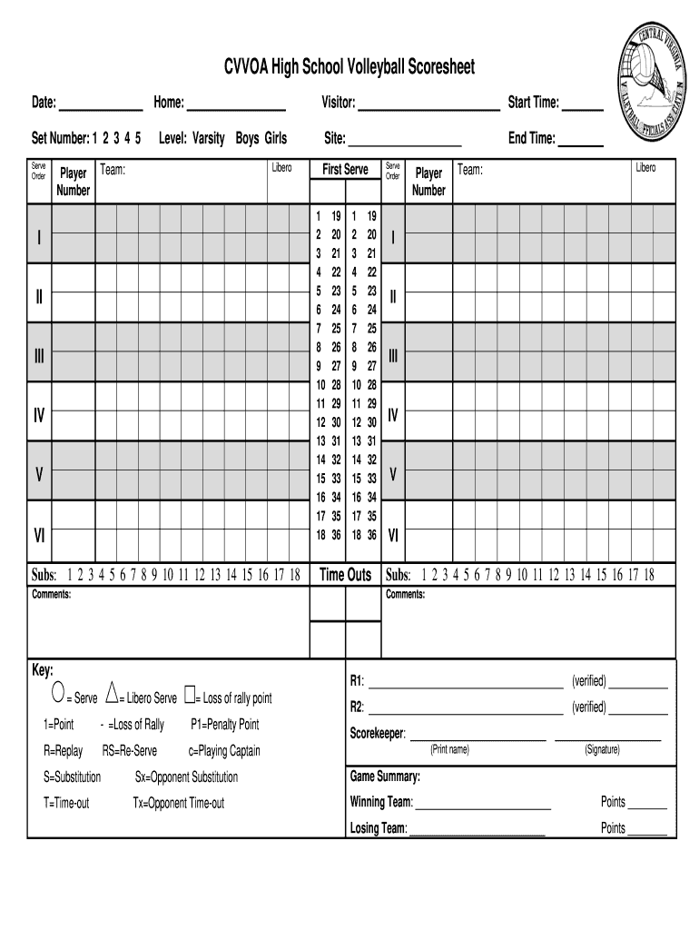 Volleyball Score Sheet 3 Sets Pdf Fill Online Printable Fillable Blank PdfFiller