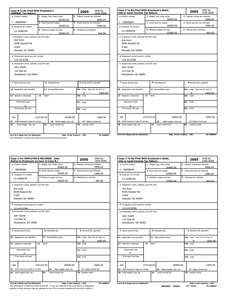 Irs W2 Form 2025 Printable