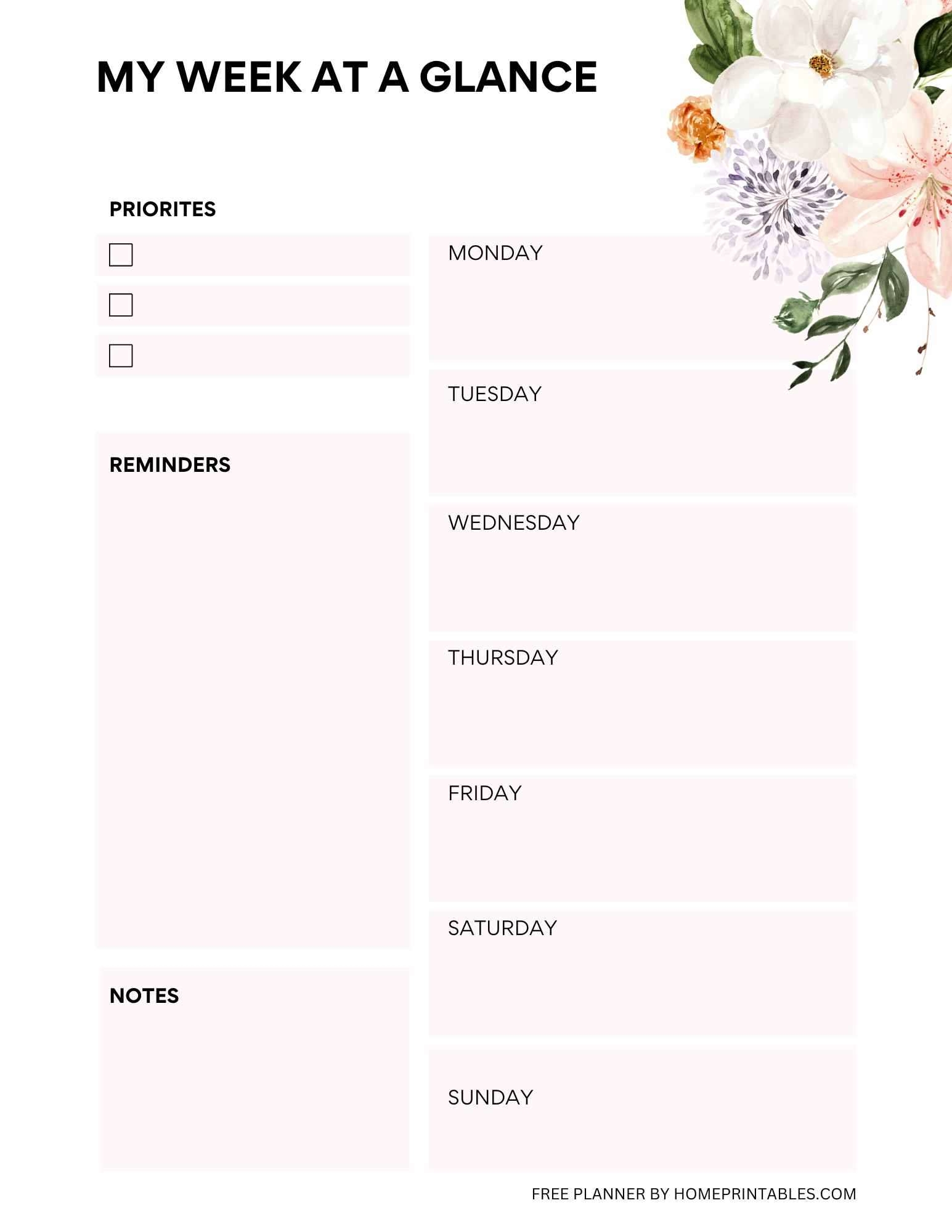 Weekly Planner Template Stylish Printables To Plan Your Week