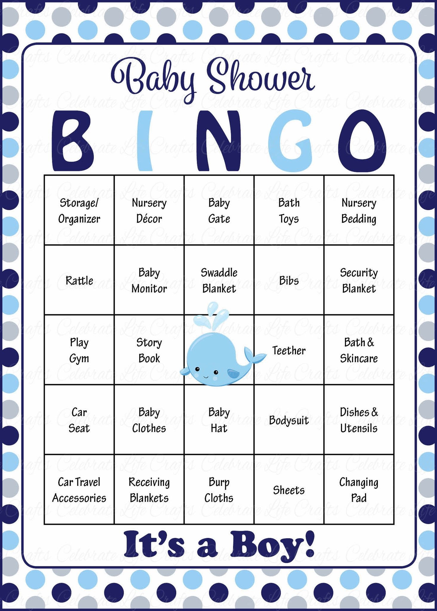 Baby Shower Gift Bingo Free Printable