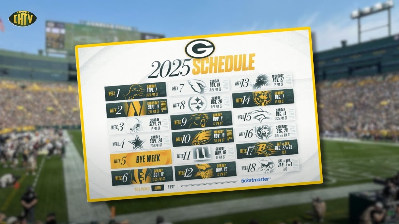 What To Pay Attention To In The Green Bay Packers 2025 Schedule YouTube