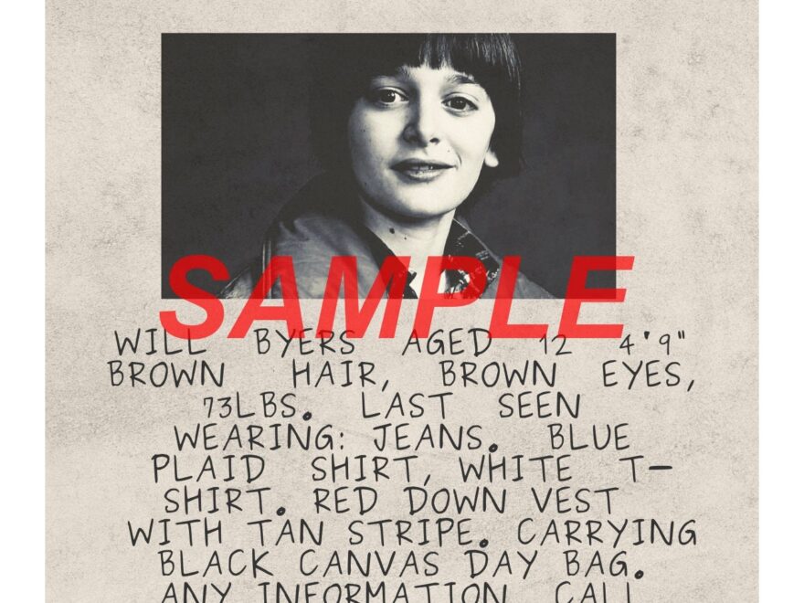 Will Byers Missing Poster Etsy UK