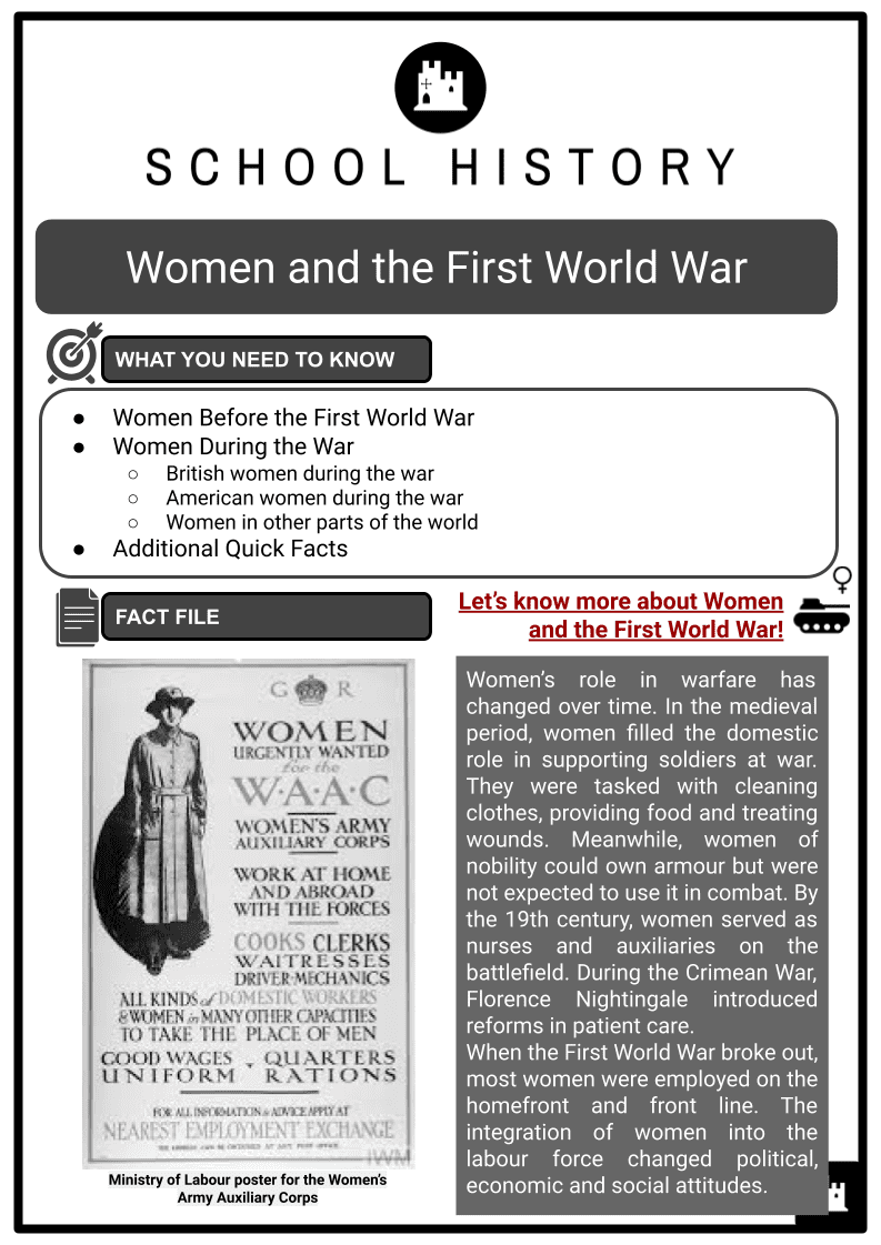 Free Printable World War 1 Worksheets