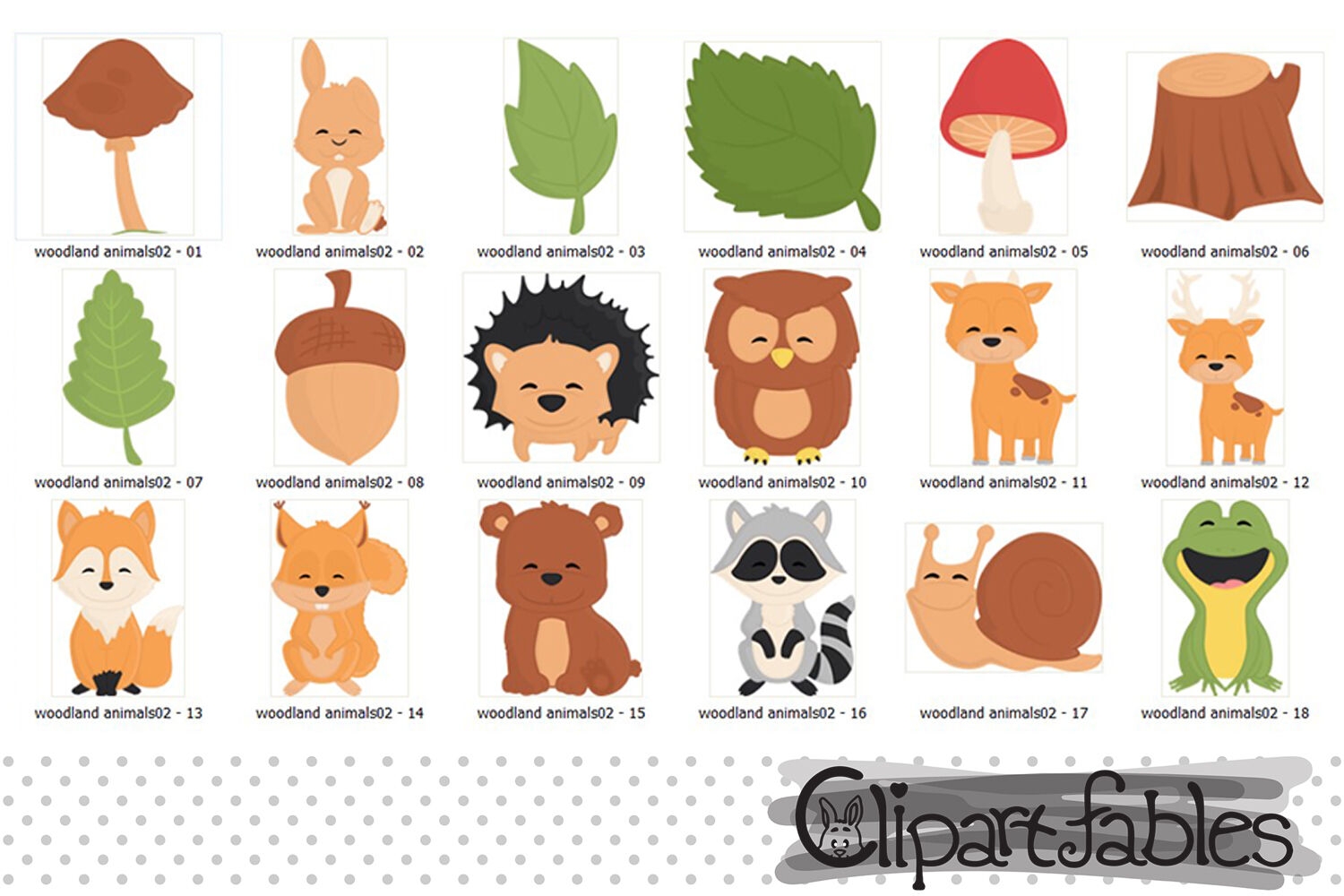 WOODLAND Animals Clipart Cute FOREST ANIMALS By Clipartfables TheHungryJPEG