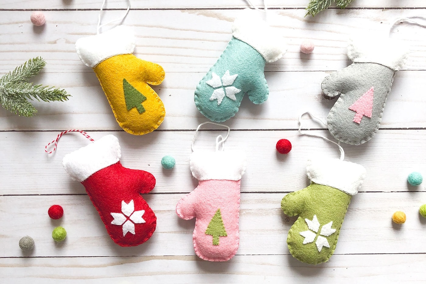 Wool Felt Mitten Christmas Ornament Tutorial The Polka Dot Chair