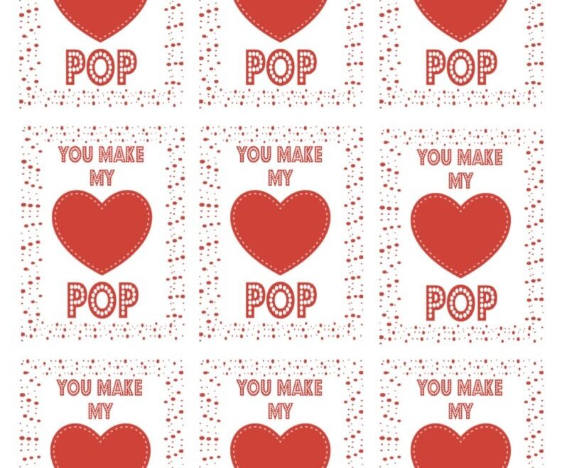 You Make My Heart Pop FREE Valentine Printable Recipe
